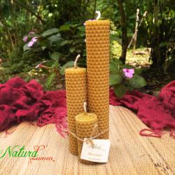Trio of handmade Beeswax Candles